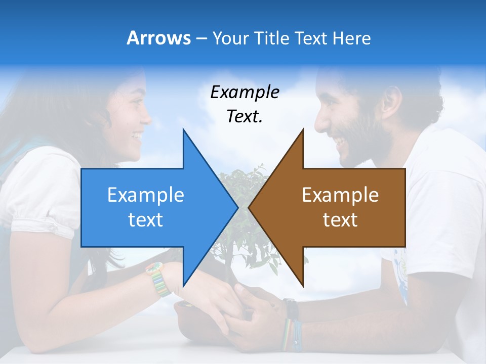 A Man And A Woman Holding A Bonsai Tree PowerPoint Template