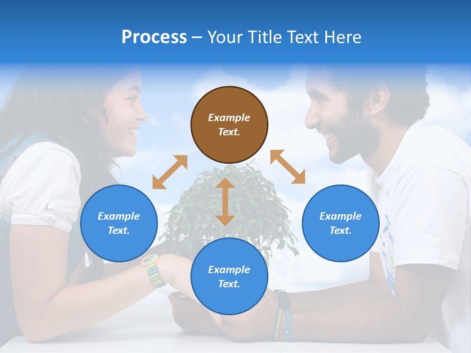 A Man And A Woman Holding A Bonsai Tree PowerPoint Template