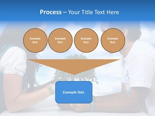 A Man And A Woman Holding A Bonsai Tree PowerPoint Template