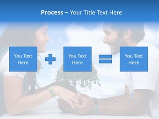 A Man And A Woman Holding A Bonsai Tree PowerPoint Template