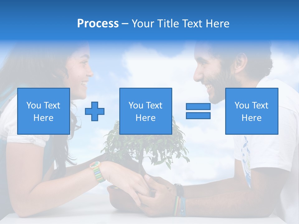 A Man And A Woman Holding A Bonsai Tree PowerPoint Template