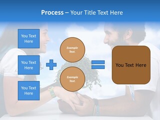 A Man And A Woman Holding A Bonsai Tree PowerPoint Template