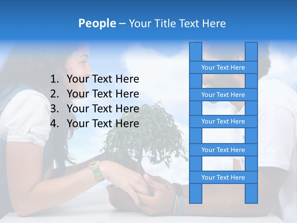 A Man And A Woman Holding A Bonsai Tree PowerPoint Template