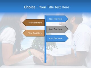 A Man And A Woman Holding A Bonsai Tree PowerPoint Template