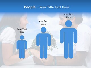 A Man And A Woman Holding A Bonsai Tree PowerPoint Template