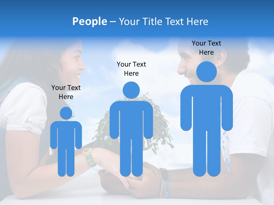 A Man And A Woman Holding A Bonsai Tree PowerPoint Template