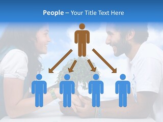 A Man And A Woman Holding A Bonsai Tree PowerPoint Template