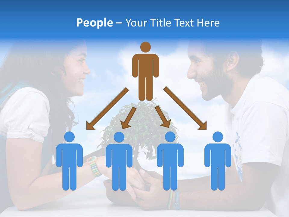 A Man And A Woman Holding A Bonsai Tree PowerPoint Template