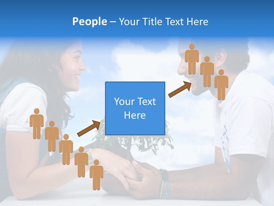 A Man And A Woman Holding A Bonsai Tree PowerPoint Template