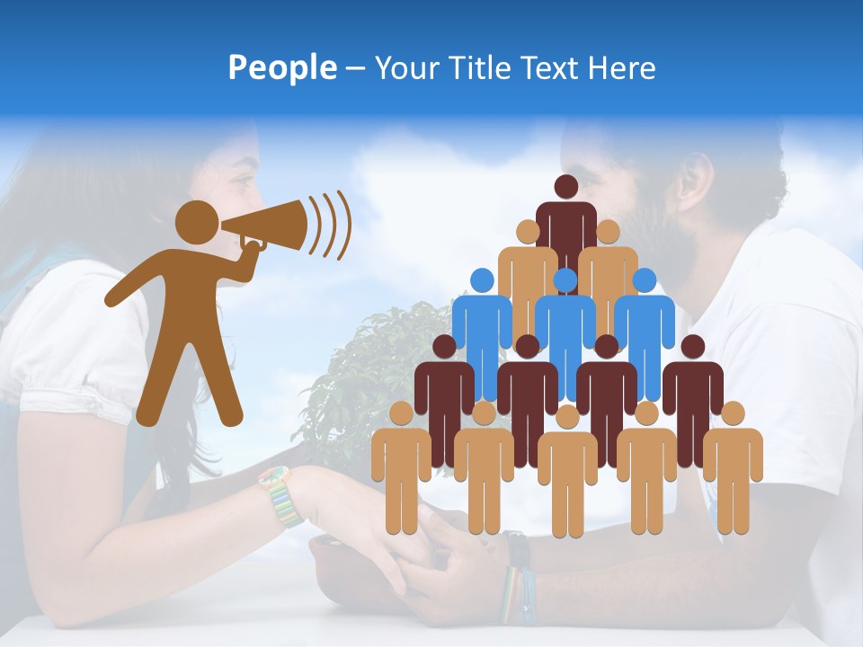 A Man And A Woman Holding A Bonsai Tree PowerPoint Template