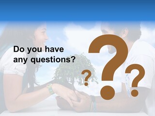 A Man And A Woman Holding A Bonsai Tree PowerPoint Template