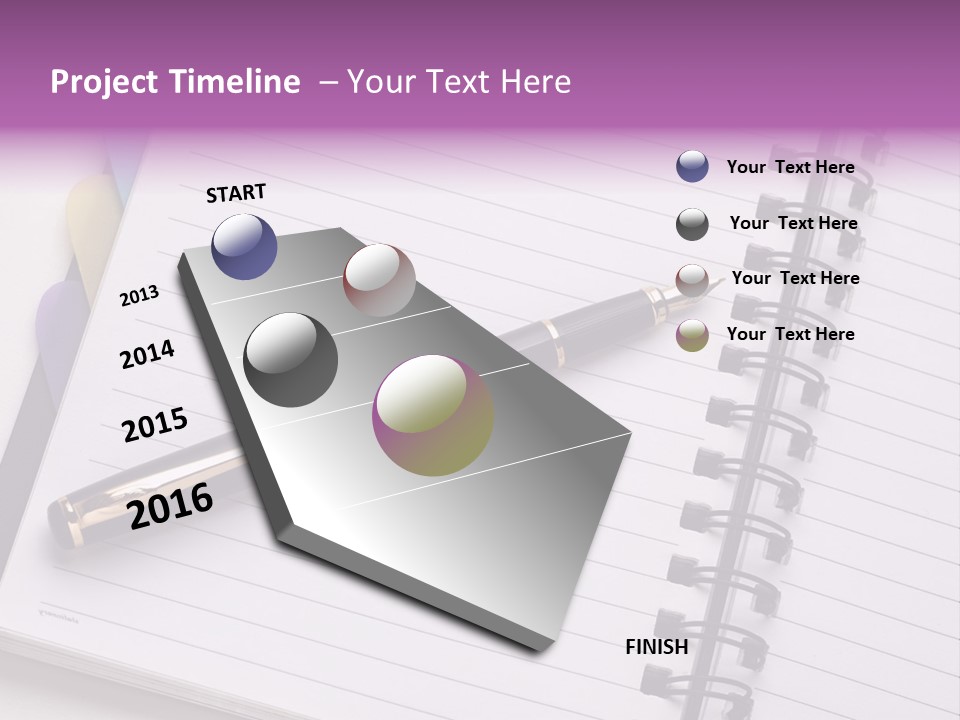 Spiral Fountain Pen Tool PowerPoint Template