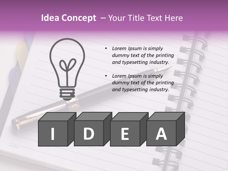 Spiral Fountain Pen Tool PowerPoint Template