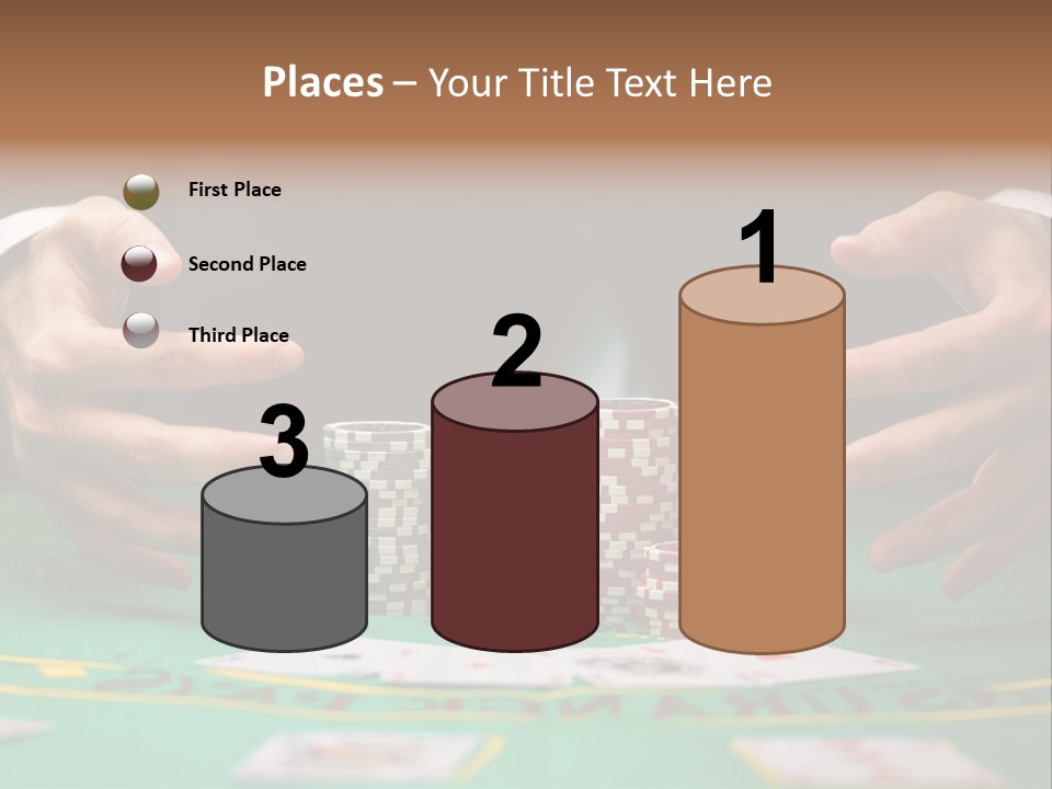 A Man In A Suit Is Playing Poker PowerPoint Template