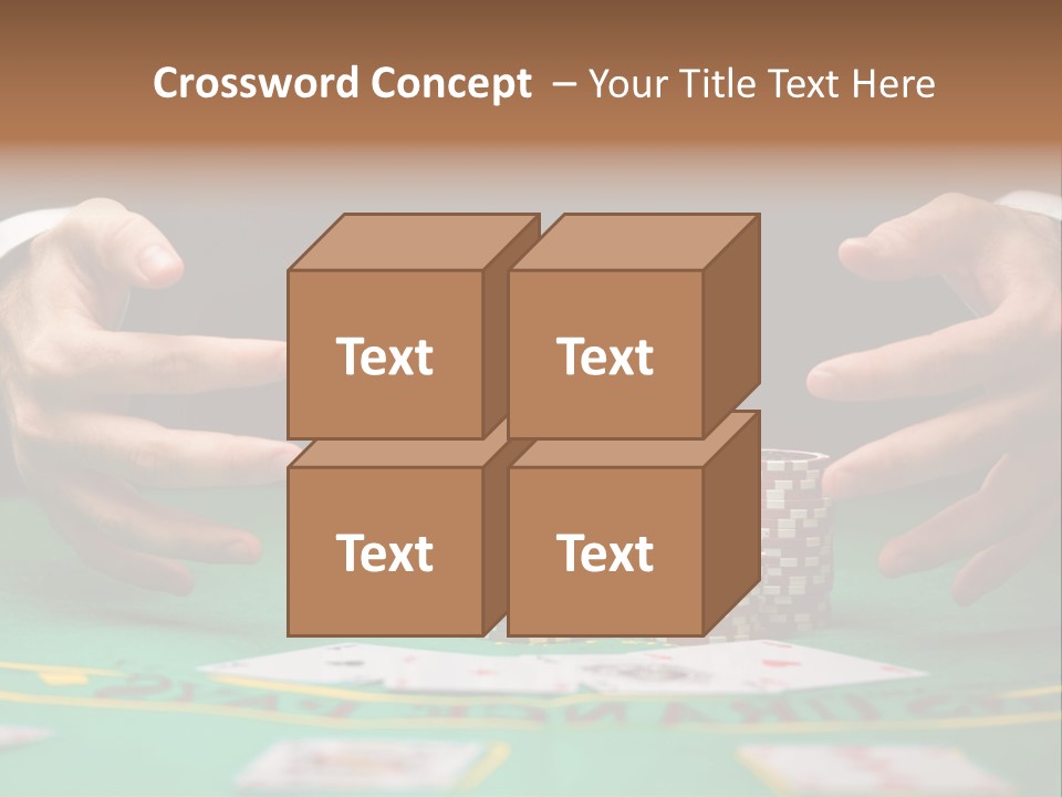 A Man In A Suit Is Playing Poker PowerPoint Template