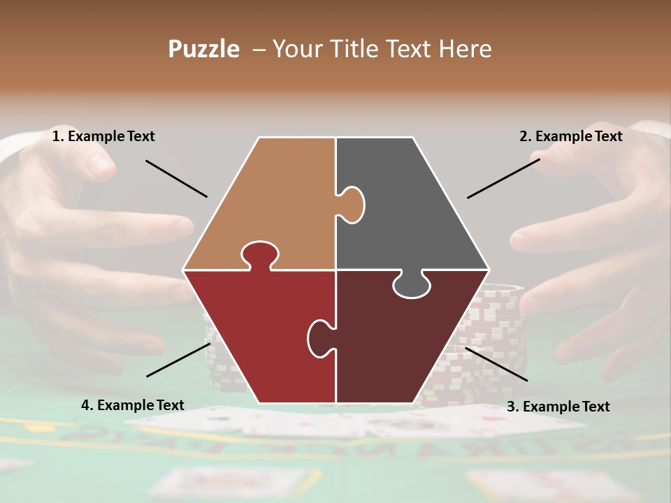 A Man In A Suit Is Playing Poker PowerPoint Template