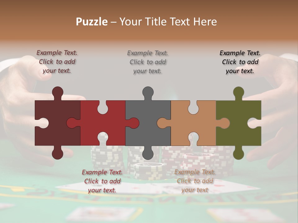 A Man In A Suit Is Playing Poker PowerPoint Template