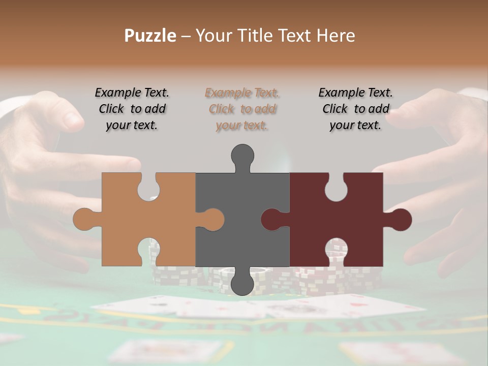 A Man In A Suit Is Playing Poker PowerPoint Template