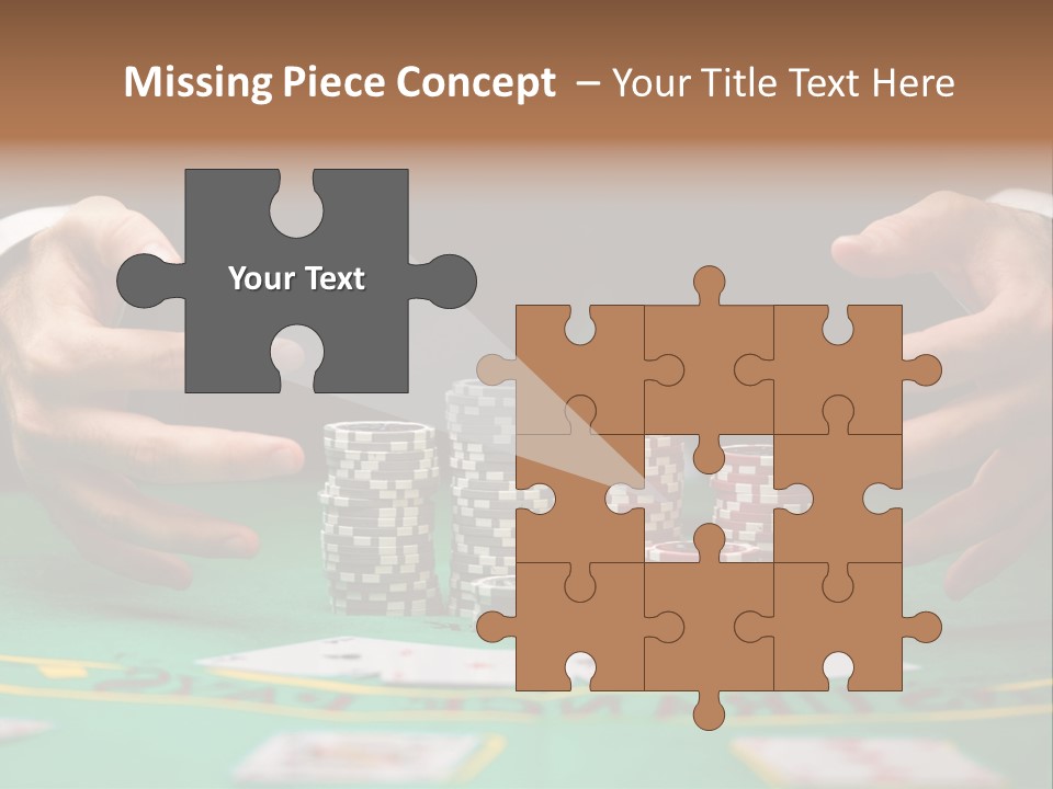 A Man In A Suit Is Playing Poker PowerPoint Template