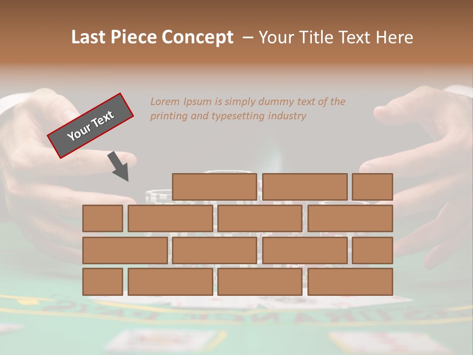 A Man In A Suit Is Playing Poker PowerPoint Template