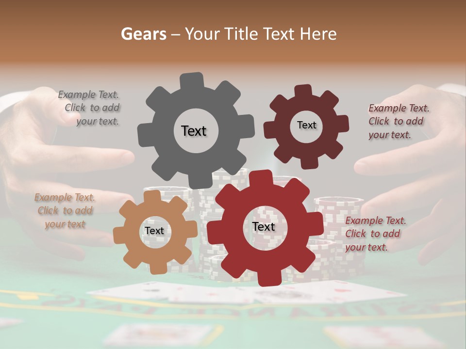 A Man In A Suit Is Playing Poker PowerPoint Template