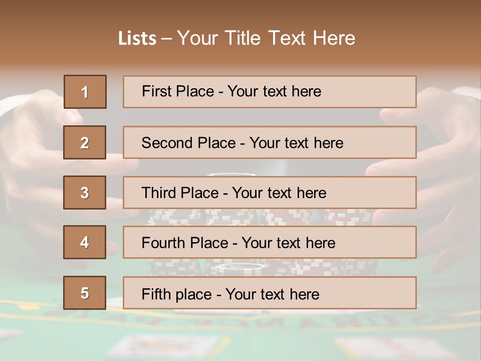 A Man In A Suit Is Playing Poker PowerPoint Template