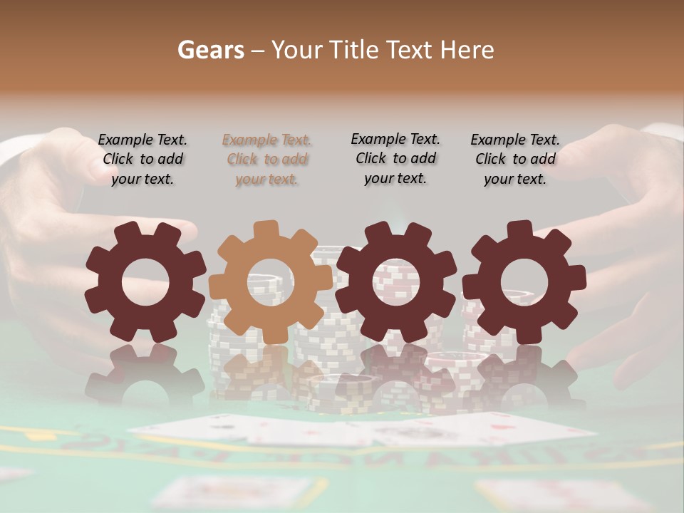 A Man In A Suit Is Playing Poker PowerPoint Template