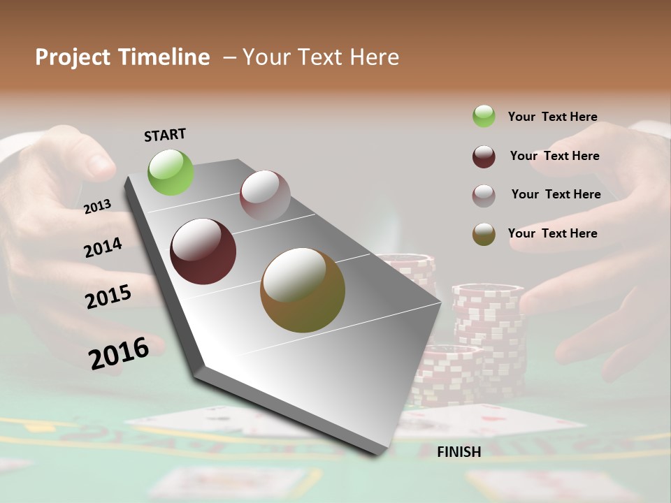 A Man In A Suit Is Playing Poker PowerPoint Template