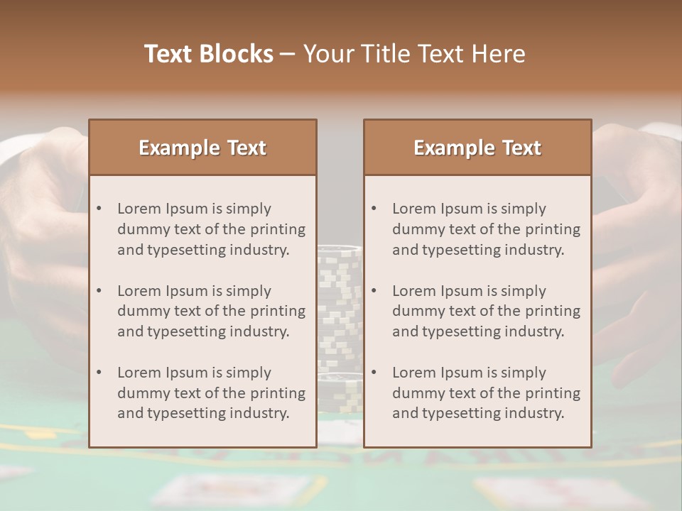 A Man In A Suit Is Playing Poker PowerPoint Template