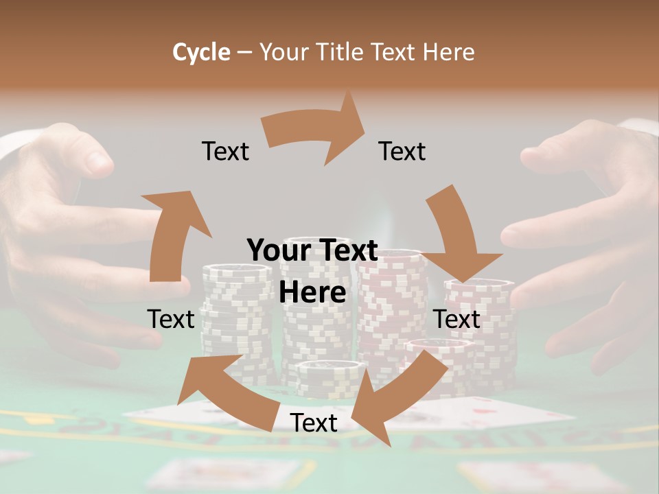 A Man In A Suit Is Playing Poker PowerPoint Template