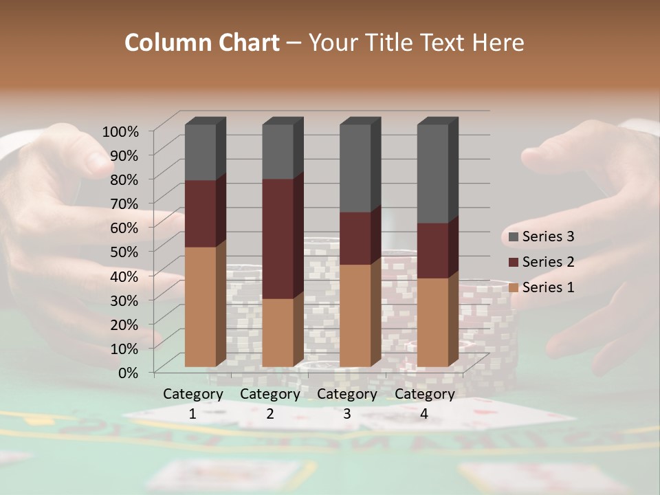 A Man In A Suit Is Playing Poker PowerPoint Template