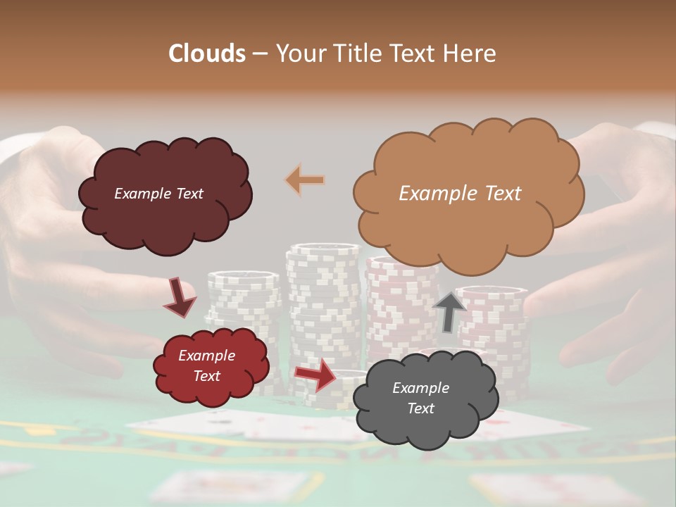 A Man In A Suit Is Playing Poker PowerPoint Template