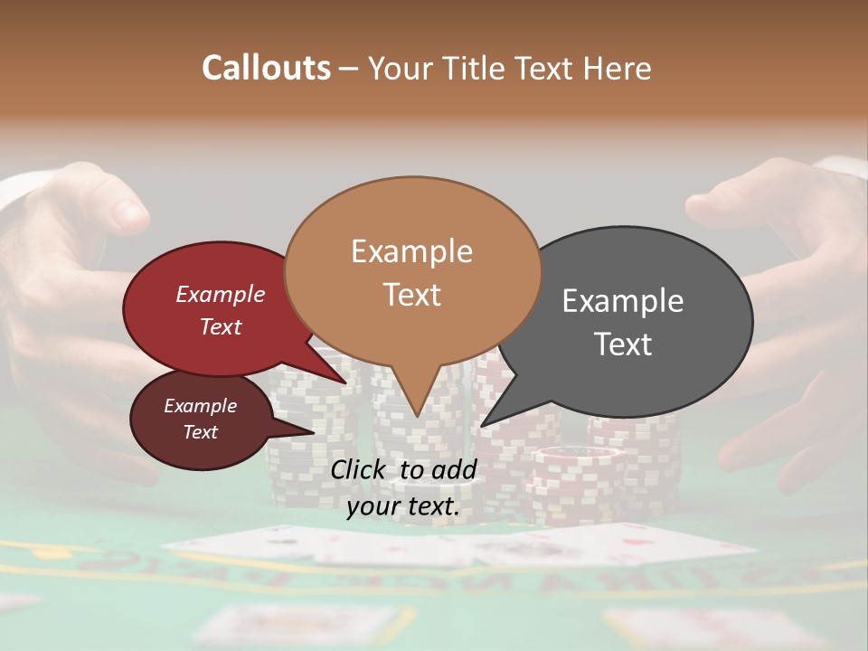 A Man In A Suit Is Playing Poker PowerPoint Template