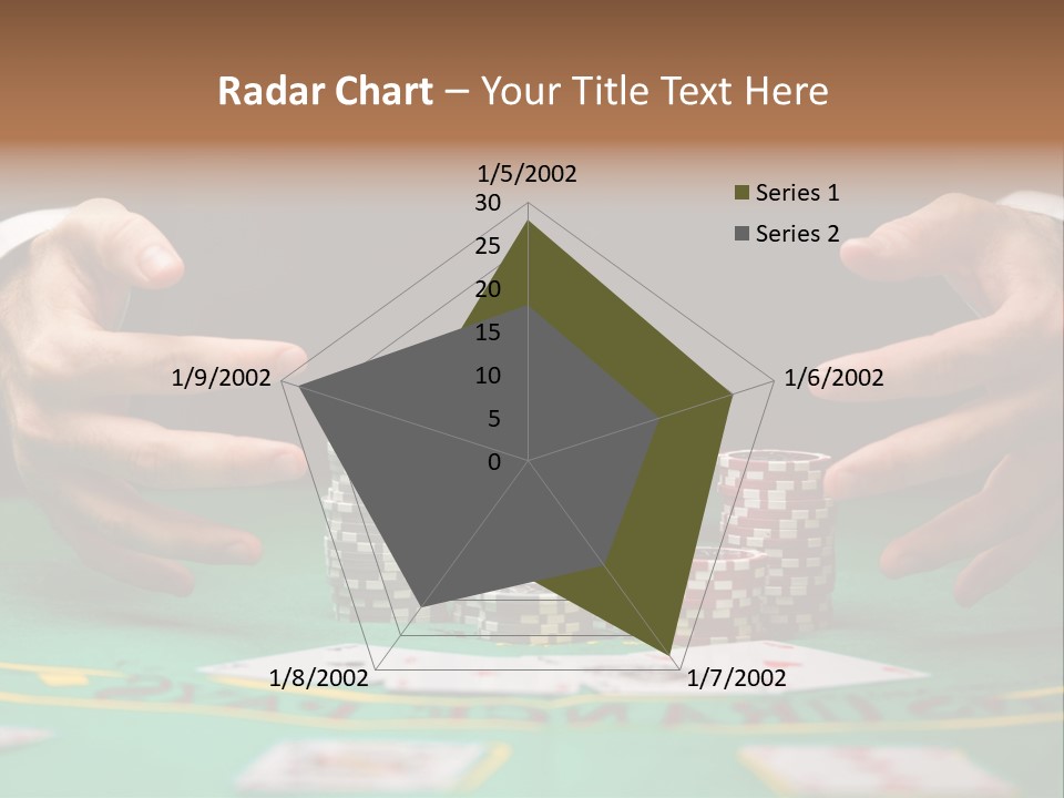 A Man In A Suit Is Playing Poker PowerPoint Template