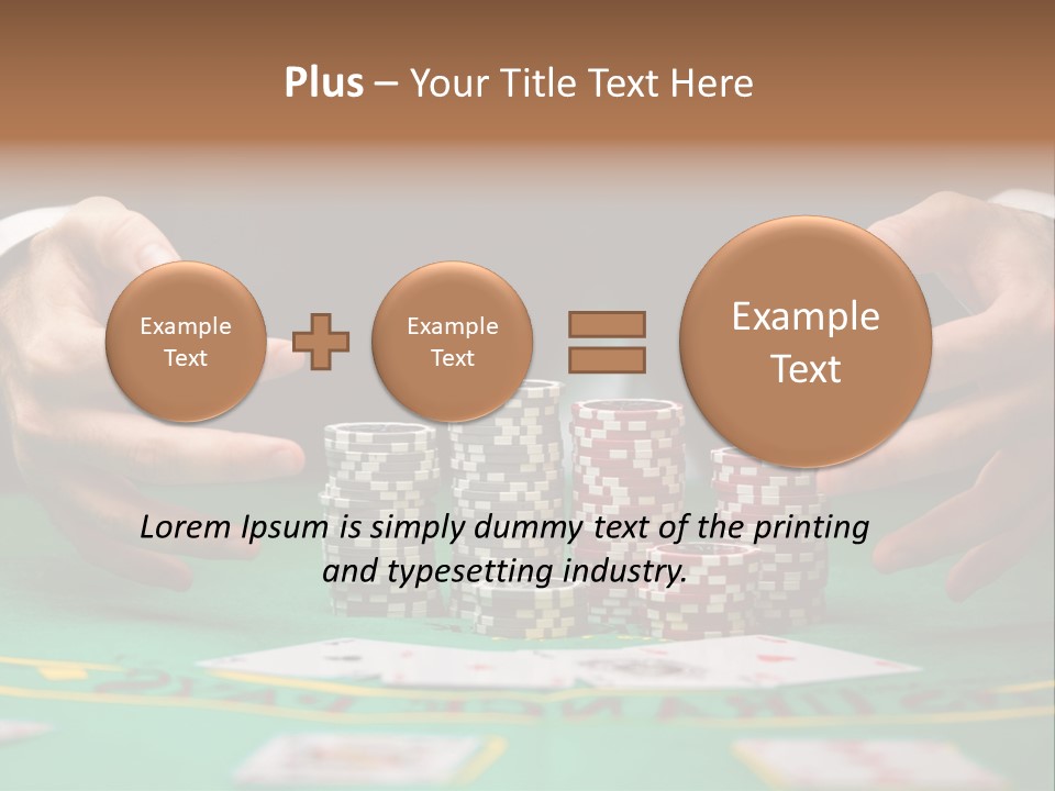 A Man In A Suit Is Playing Poker PowerPoint Template