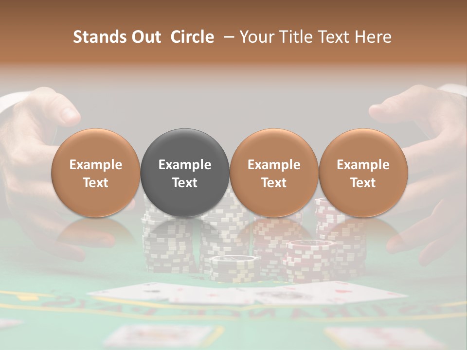 A Man In A Suit Is Playing Poker PowerPoint Template