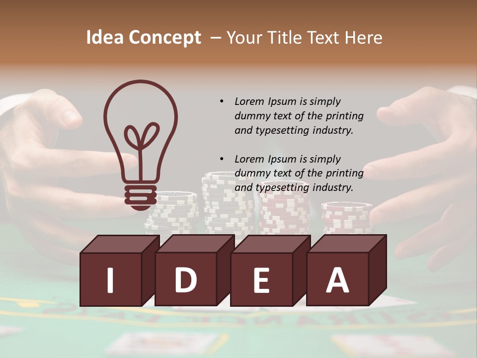 A Man In A Suit Is Playing Poker PowerPoint Template