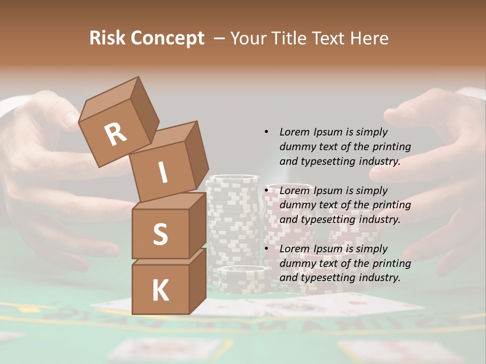 A Man In A Suit Is Playing Poker PowerPoint Template