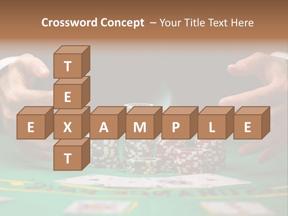 A Man In A Suit Is Playing Poker PowerPoint Template