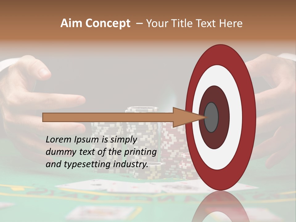 A Man In A Suit Is Playing Poker PowerPoint Template