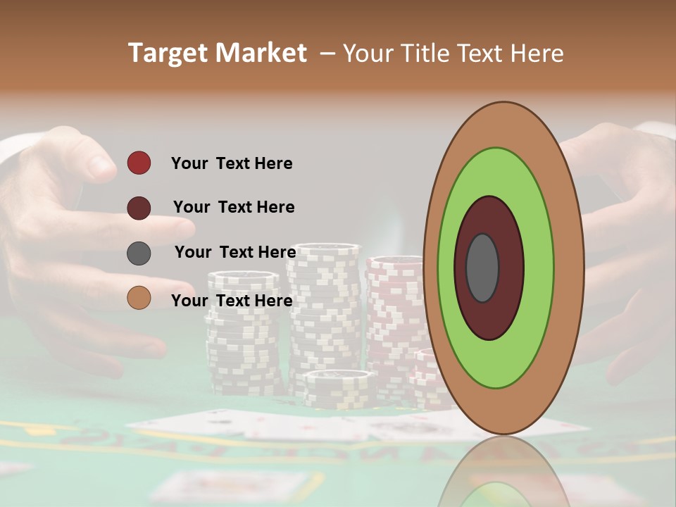 A Man In A Suit Is Playing Poker PowerPoint Template