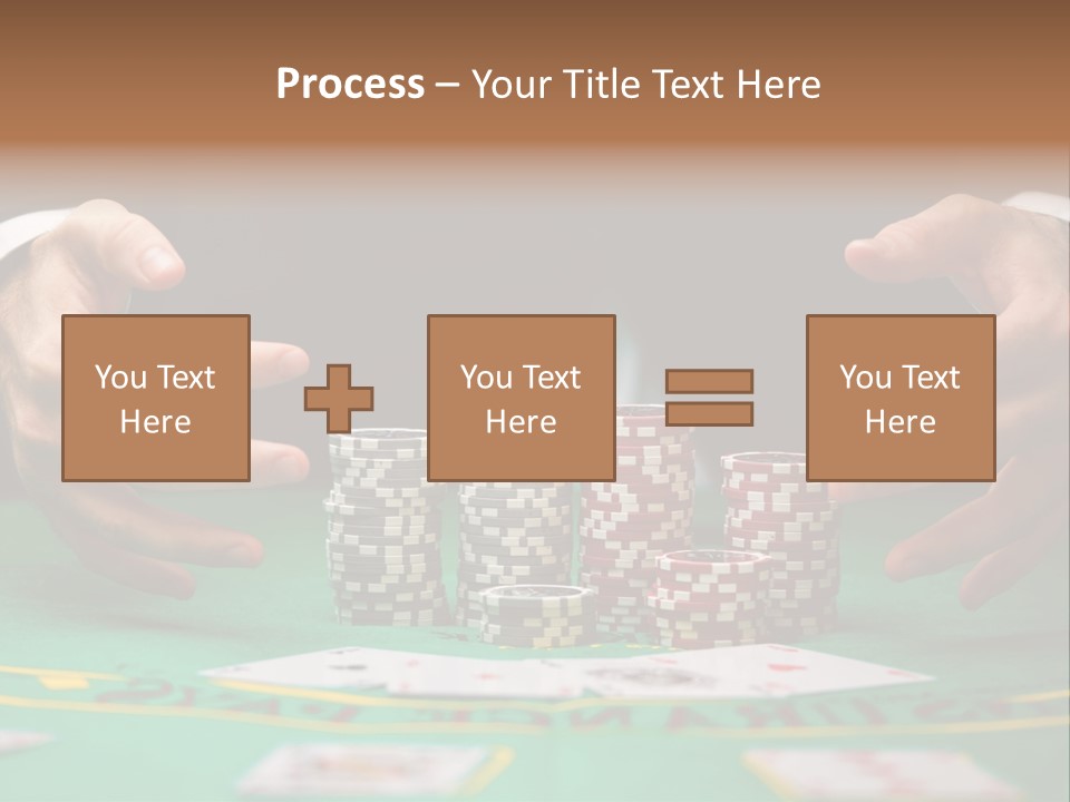 A Man In A Suit Is Playing Poker PowerPoint Template