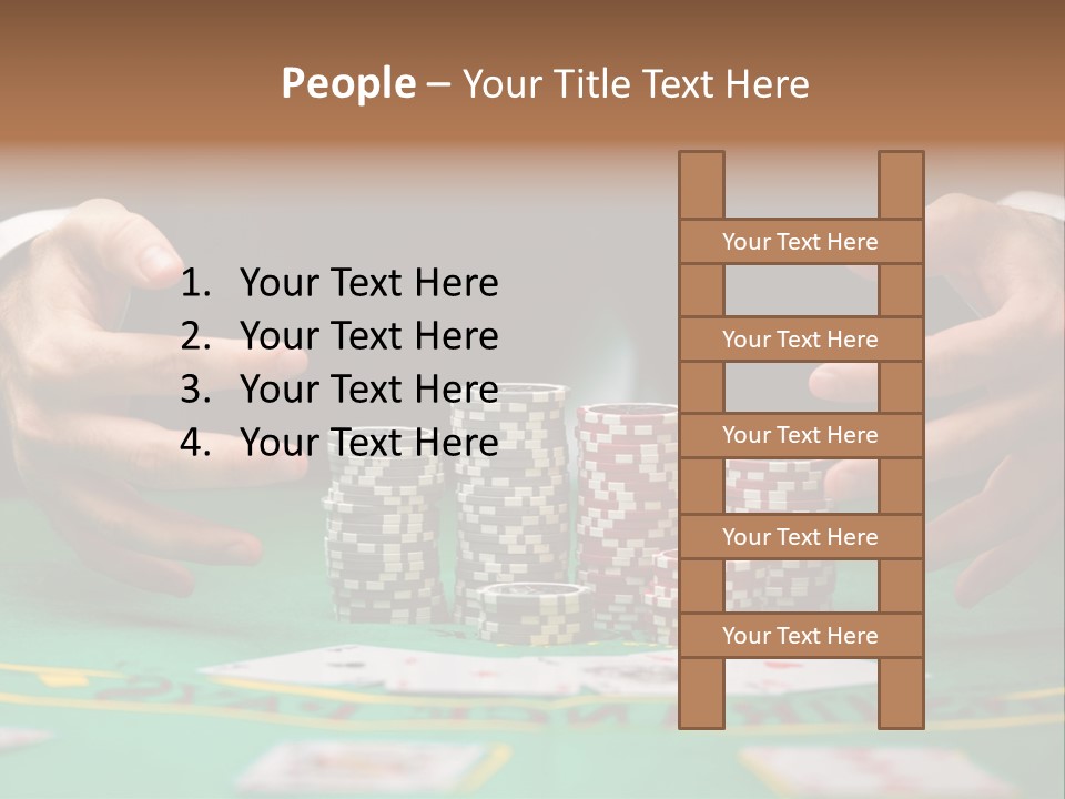 A Man In A Suit Is Playing Poker PowerPoint Template