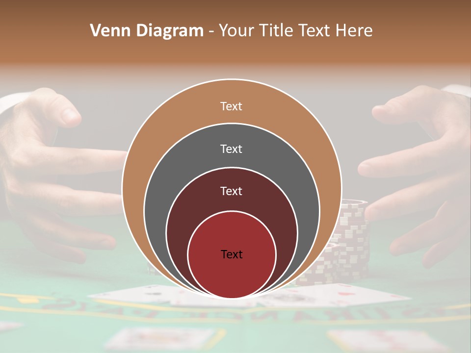 A Man In A Suit Is Playing Poker PowerPoint Template