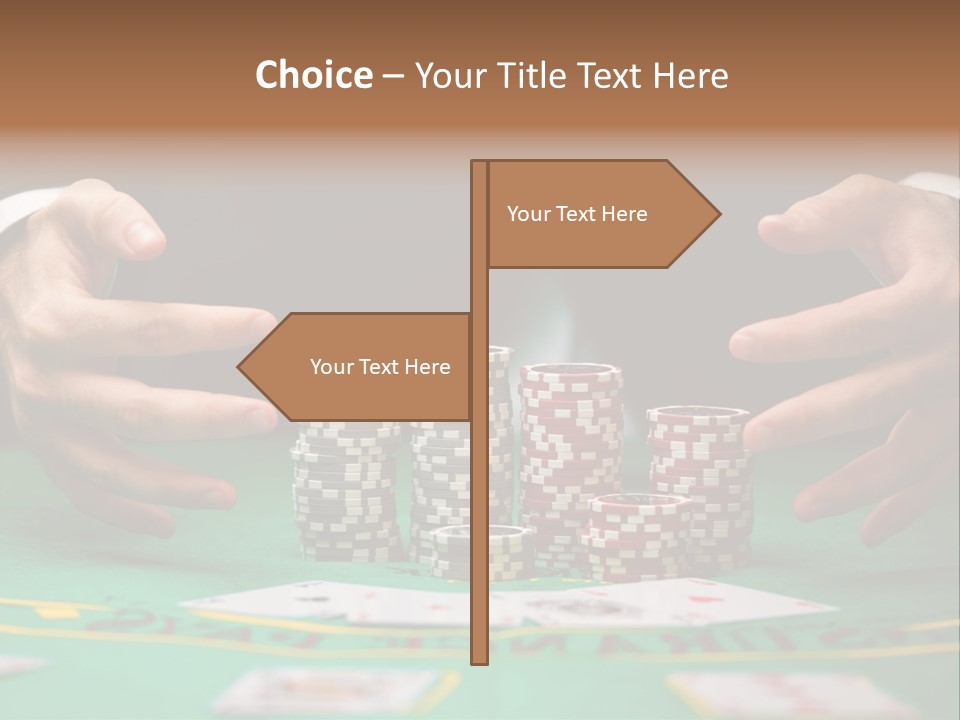 A Man In A Suit Is Playing Poker PowerPoint Template