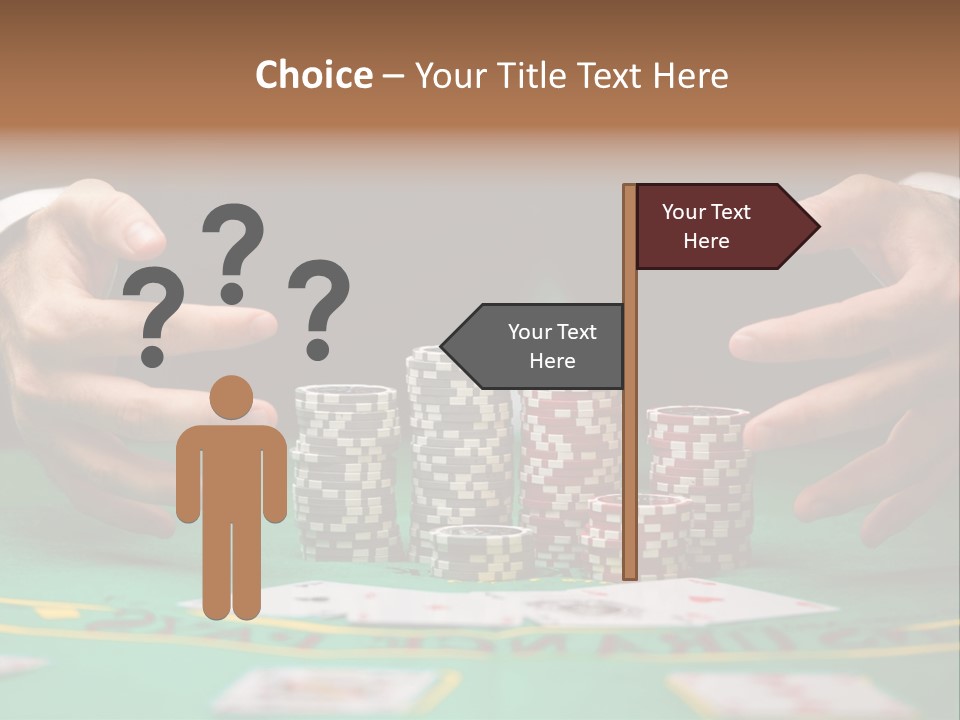 A Man In A Suit Is Playing Poker PowerPoint Template