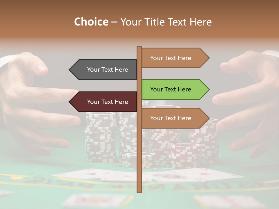 A Man In A Suit Is Playing Poker PowerPoint Template