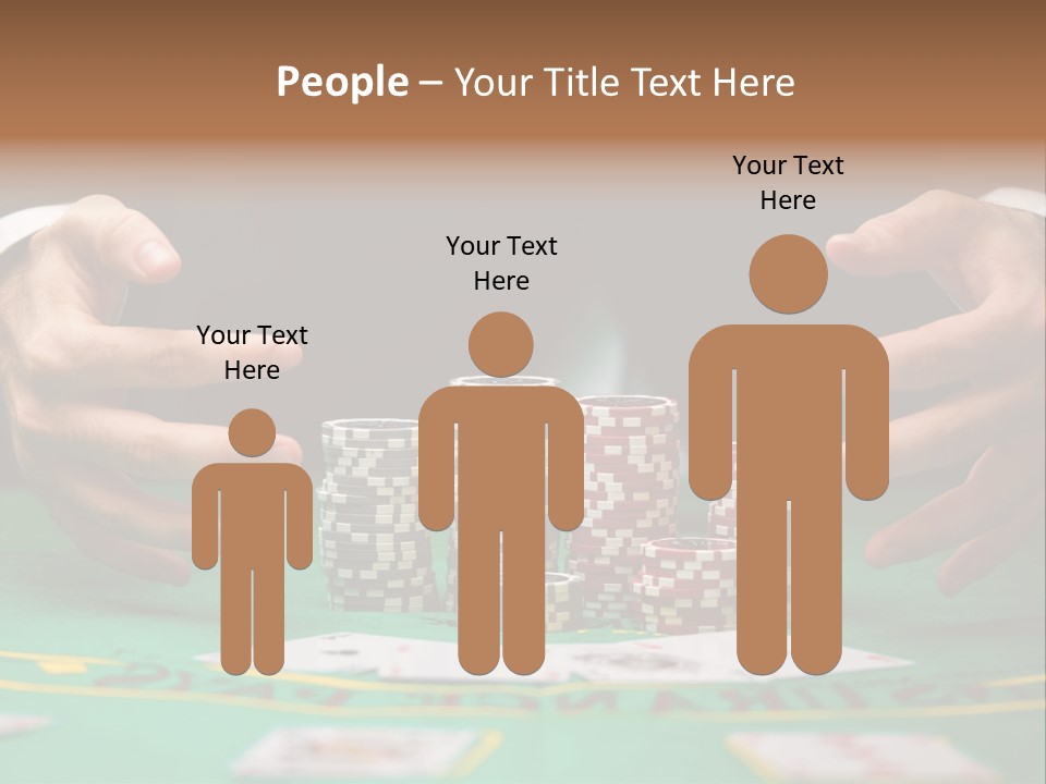 A Man In A Suit Is Playing Poker PowerPoint Template