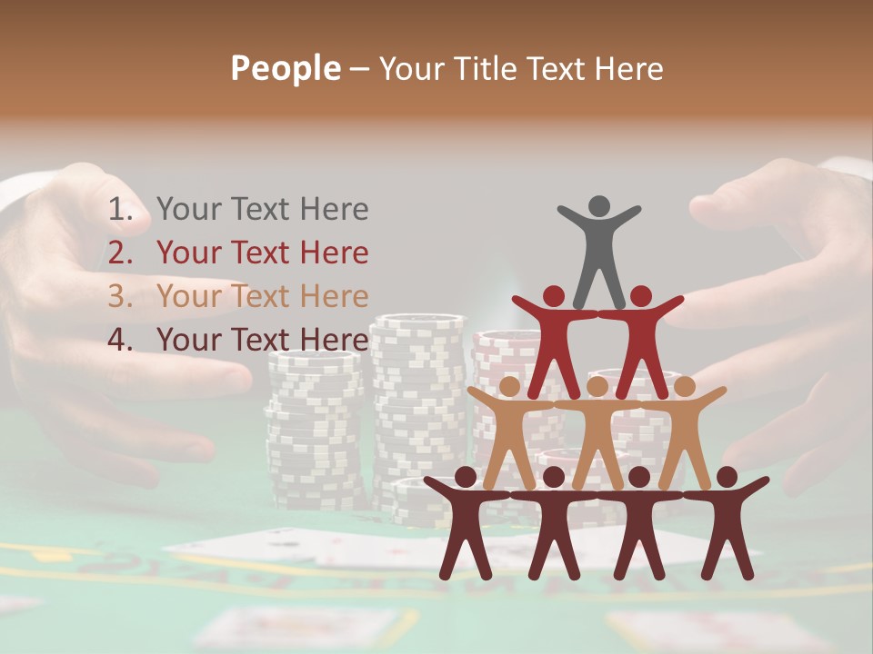 A Man In A Suit Is Playing Poker PowerPoint Template