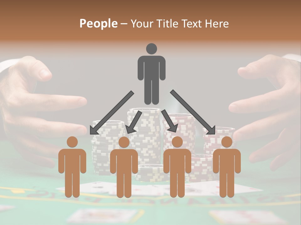 A Man In A Suit Is Playing Poker PowerPoint Template